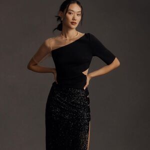 NEW Anthropologie Sunday in Brooklyn Ponte Mesh Mix Top